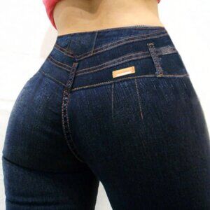Deadstock sz 1 Diamante Vintage Jeans Skinny Kuro Stone Blue Pocketless Jeans